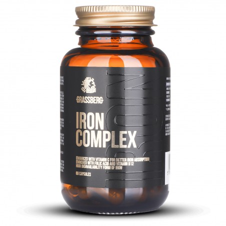 Grassberg Iron Complex - Желязо + Витамин C + Фолиева Киселина + Витамин B12