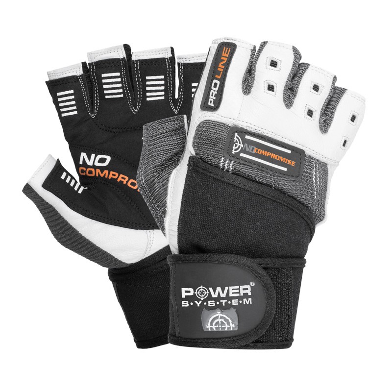 Power System Wrist Wrap Gloves No Compromise - White - Grey - Фитнес Ръкавици