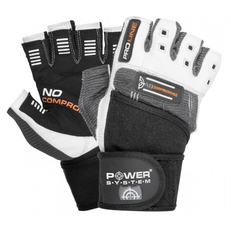 Power System Wrist Wrap Gloves No Compromise - White - Grey - Фитнес Ръкавици