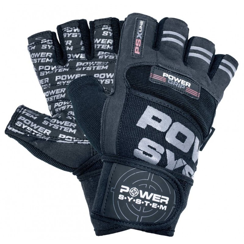 Power System Wrist Wrap Weightlifting Gloves Power Grip - Black - Фитнес Ръкавици