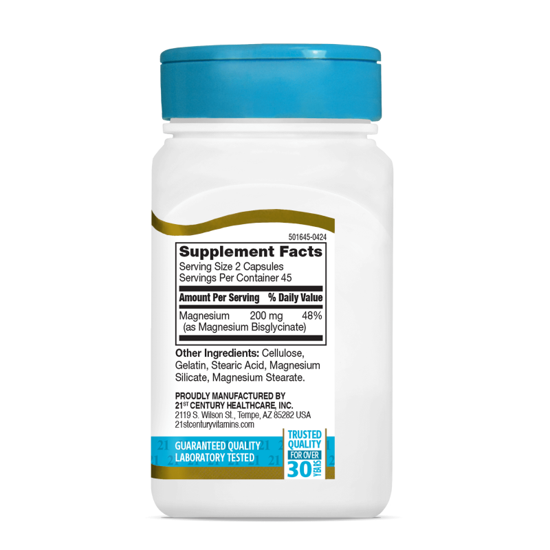 21st Century Magnesium Glycinate 200mg - Магнезий