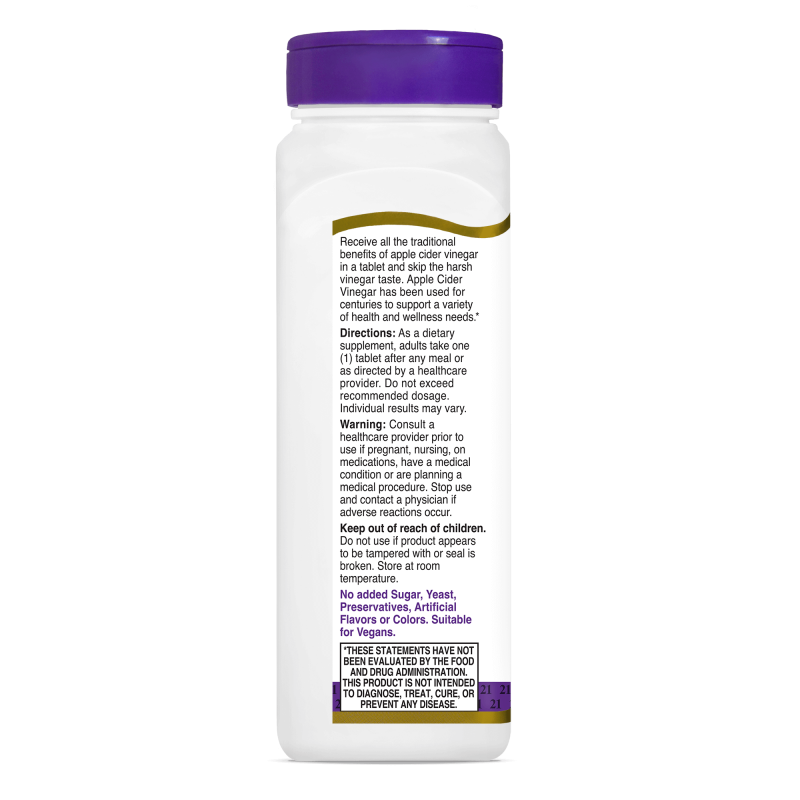 21st Century Apple Cider Vinegar 300mg - Ябълков Оцет