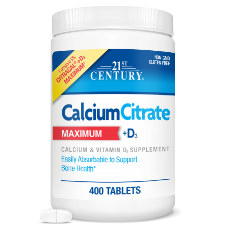 21st Century Calcium Citrate + D3 Maximum - Калций + Витамин D3