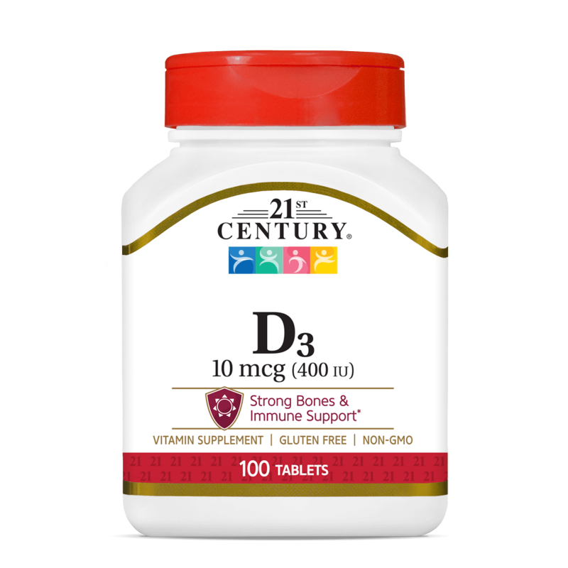 21st Century Vitamin D3 10mcg (400IU) - Tabs - Витамин D