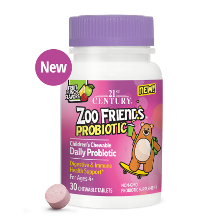 21st Century Zoo Friends Probiotic Chewable - Пробиотик за Деца