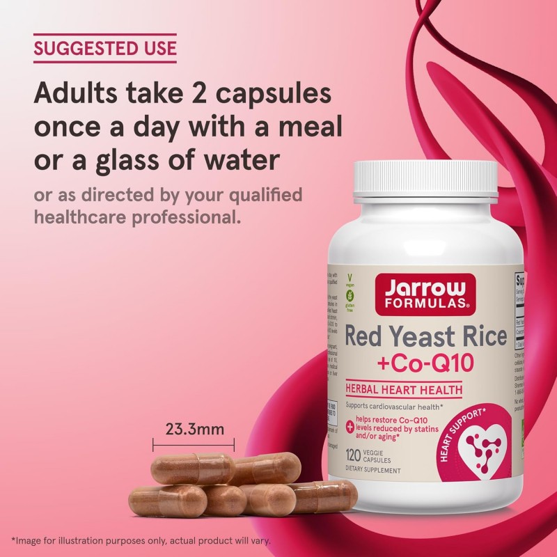Jarrow Formulas Red Yeast Rice 1200mg + CoQ10 100mg - Мая от Червен Ориз + Коензим Q10