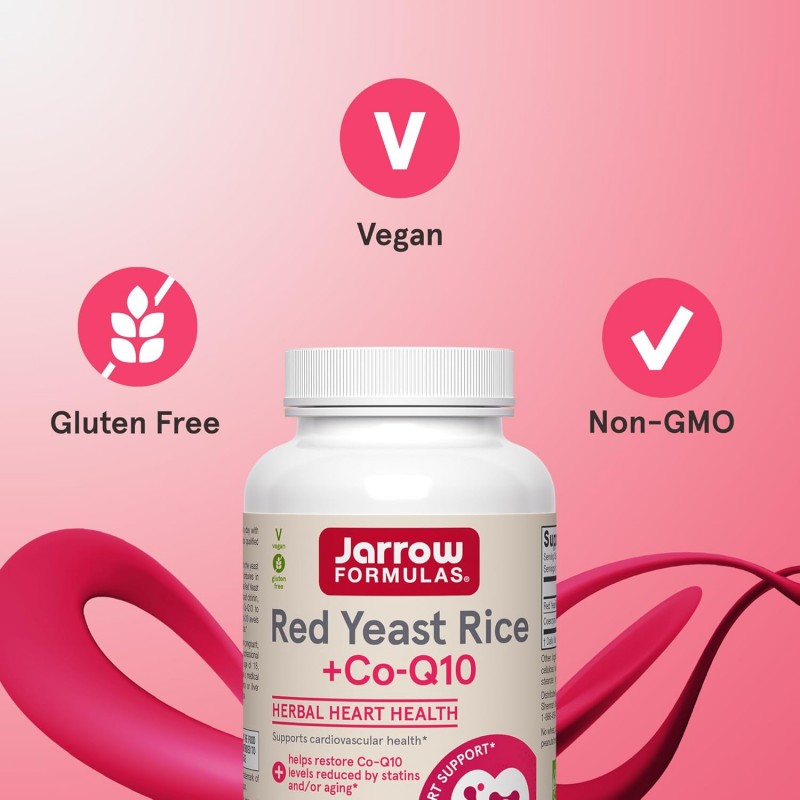 Jarrow Formulas Red Yeast Rice 1200mg + CoQ10 100mg - Мая от Червен Ориз + Коензим Q10