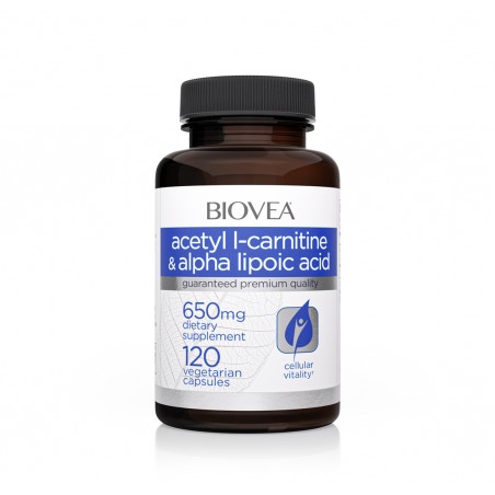 Biovea Acetyl L-Carnitine + Alpha Lipoic Acid 650mg - Ацетил Л-Карнитин + Алфа Липоева Киселина