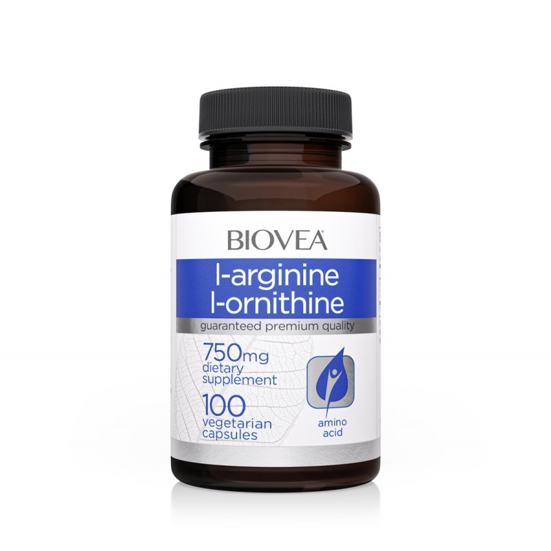 Biovea L-Arginine, L-Ornithine 750mg - Аргинин + Орнитин