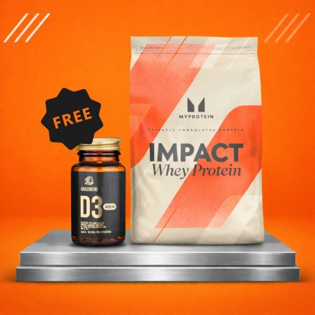 1+1 FREE - Grassberg Vitamin D + Myprotein Impact Whey Protein Big