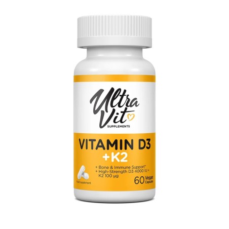 UltraVit Vitamin D3 + K2 60 caps - Витамин Д3+ К2 60 капсули