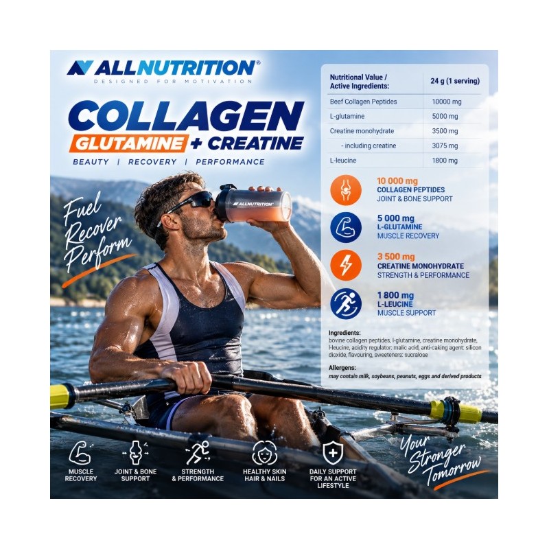AllNutrition Collagen Glutamine + Creatine | Колаген Глутамин + Креатин