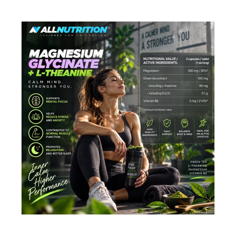 AllNutrition Magnesium Glycinate + L-Theanine | Магнезий Глицинат и Теанин