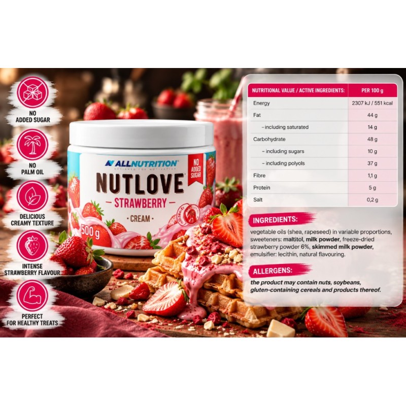 AllNutrition Nutlove Strawberry Cream | Ягодов крем без добавена захар