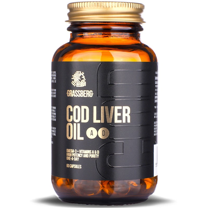 Grassberg Cod Liver Oil + A + D - Масло от Черен Дроб