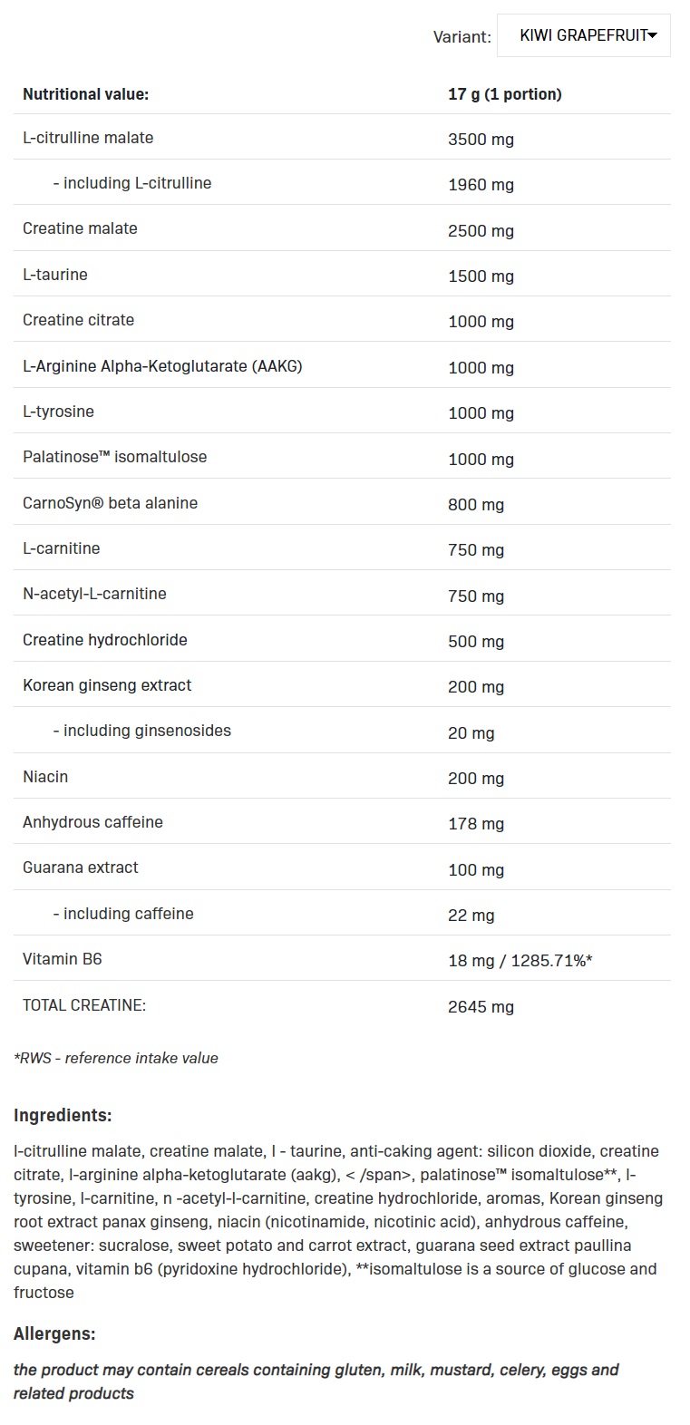 Съдържание на: Allnutrition Pro+ Fight 340g