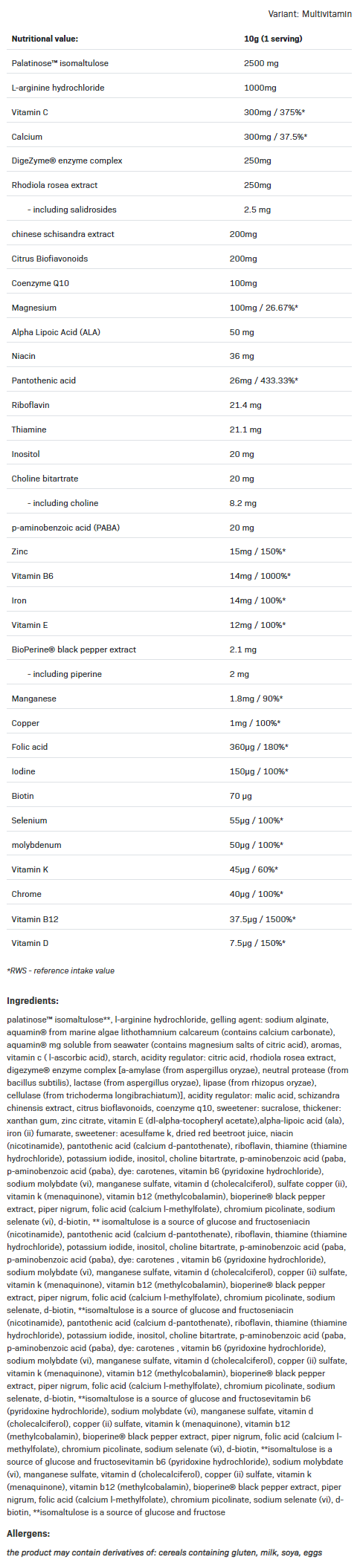 Съдържание на: AllNutrition ProMulti+ 300g