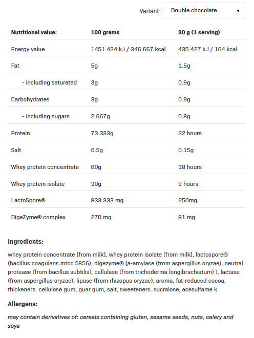 Съдържание на: Allnutrition Pro Whey+ 700g